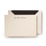 Personal Stationery Crown Mill Black Silk Lined envelopes - Set of 10 cards and 10 envelopes
