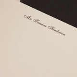 Personal Stationery Crown Mill Black Silk Lined envelopes - Set of 10 cards and 10 envelopes