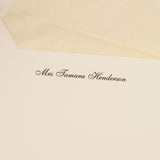 Personal Stationery Crown Mill Champagne Silk Lined envelopes - Set of 10 cards and 10 envelopes