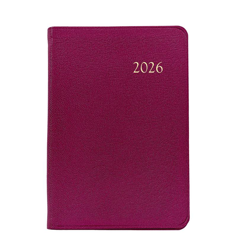 2026 Appointment Diary Azalea Pink Goatskin Leather