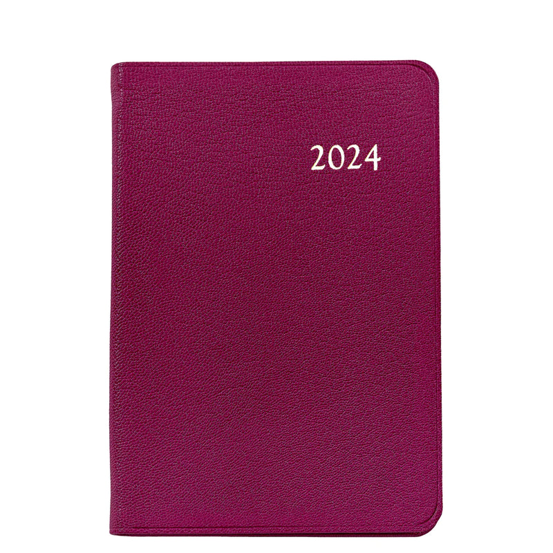 2024 Appointment Diary Azalea Pink Goatskin Leather