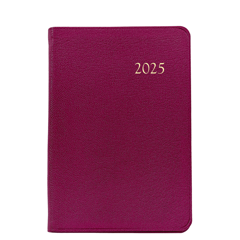 2025 Appointment Diary Azalea Pink Goatskin Leather