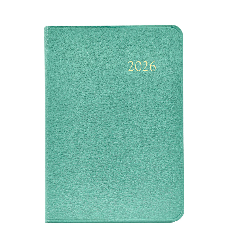 2026 Appointment Diary Robin's Egg Blue Goatskin Leather