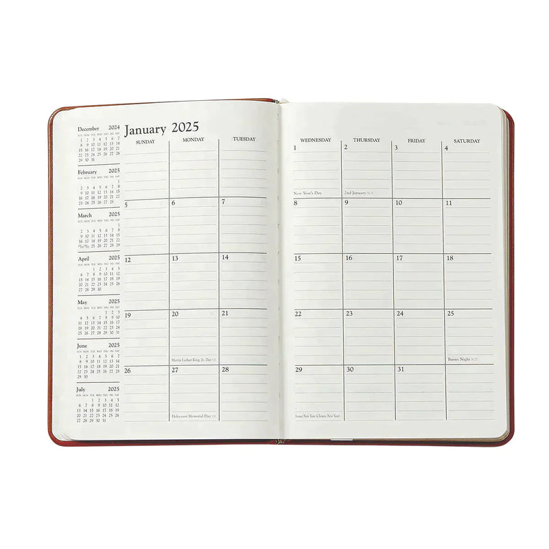 2024 Appointment Diary White Gold Goatskin Leather