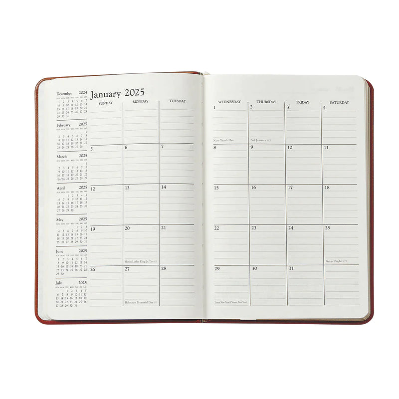 2024 Appointment Diary Azalea Pink Goatskin Leather