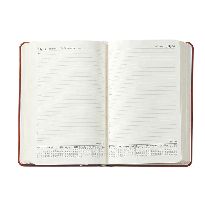 2024 Appointment Diary White Gold Goatskin Leather