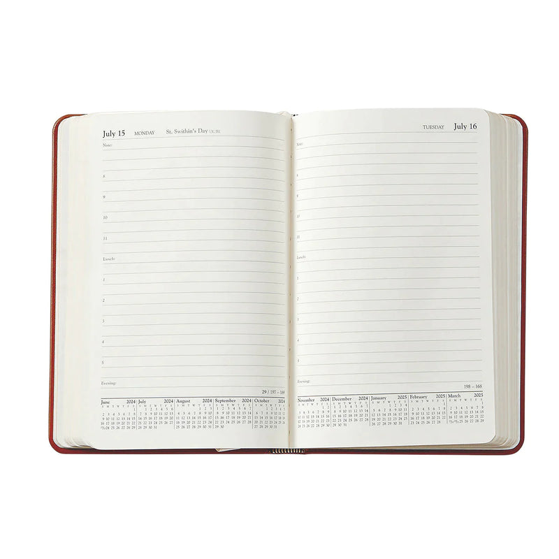 2024 Appointment Diary Azalea Pink Goatskin Leather