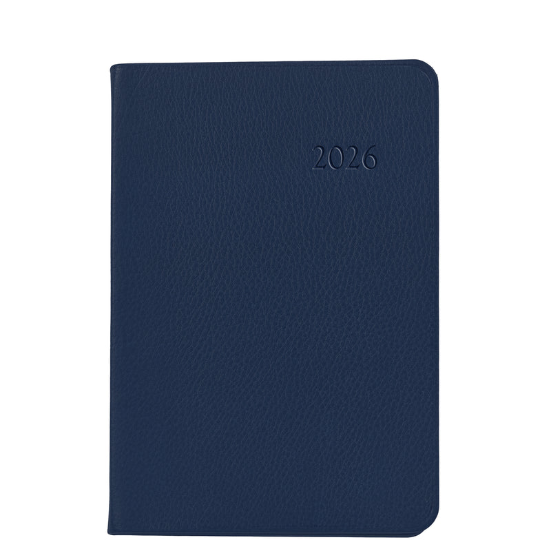 2026 Appointment Diary Navy Blue Traditional Leather