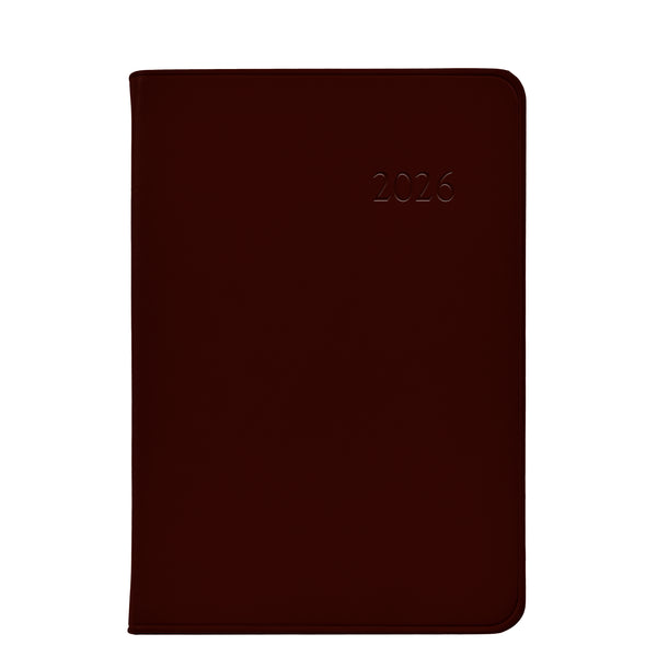 2026 Appointment Diary Bordeaux Traditional Leather