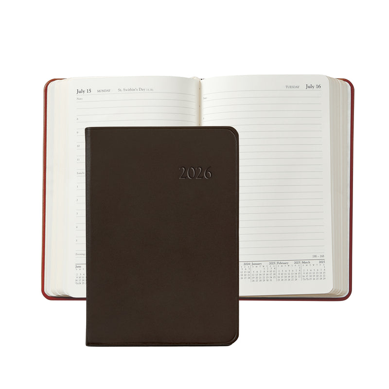 2026 Appointment Diary Brown Traditional Leather