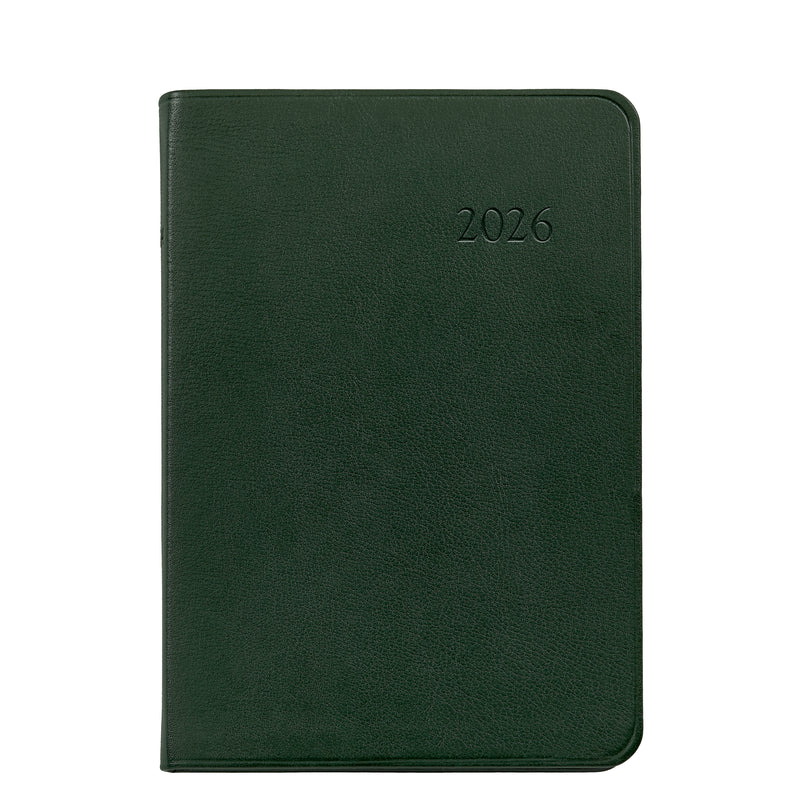 2026 Appointment Diary Green Traditional Leather