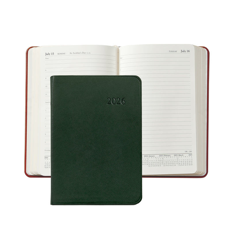 2026 Appointment Diary Green Traditional Leather