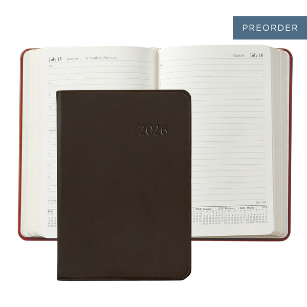 2026 Appointment Diary Brown Traditional Leather