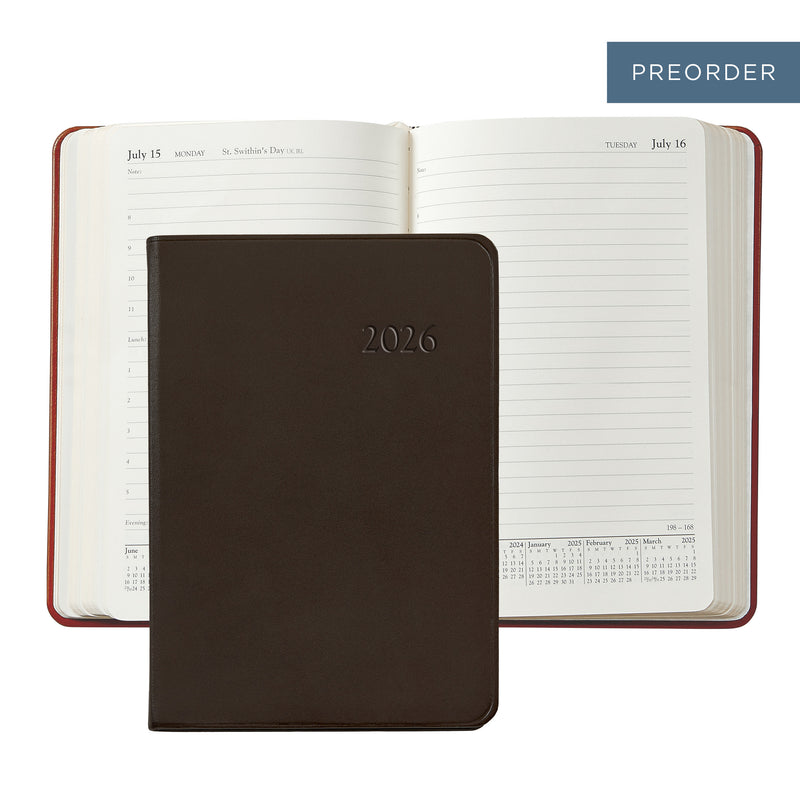 2026 Appointment Diary Brown Traditional Leather