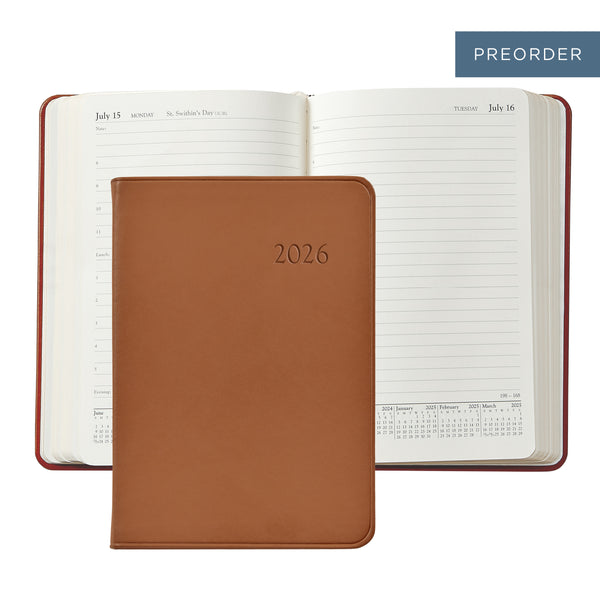 2026 Appointment Diary British Tan Traditional Leather