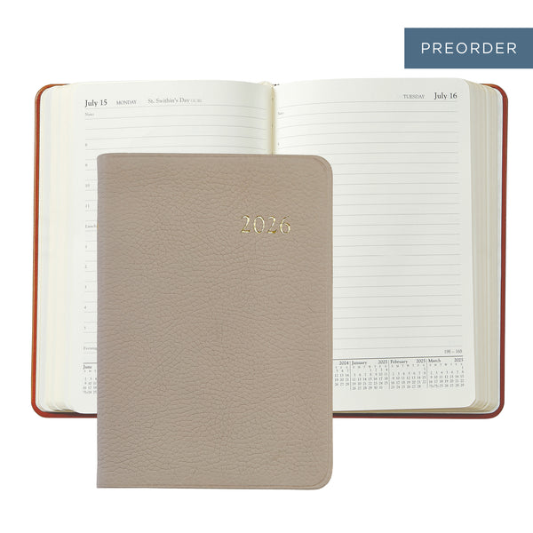 2026 Appointment Diary Beachwood Pebble Leather