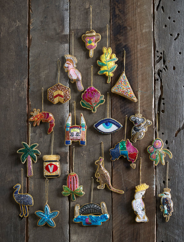 KANGAROO SEQUIN CHRISTMAS TREE DECORATION