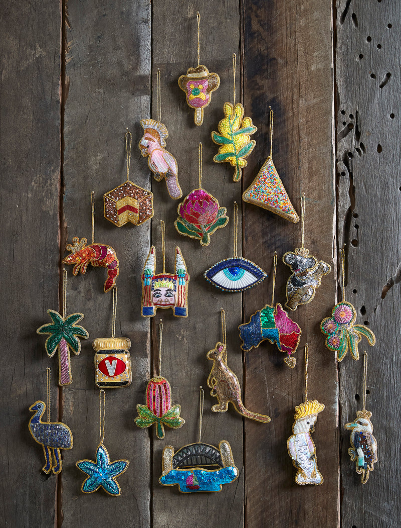 KANGAROO SEQUIN CHRISTMAS TREE DECORATION