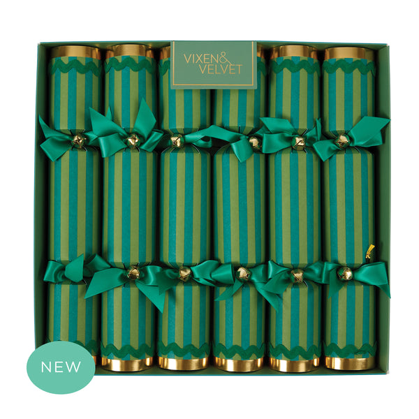 Verdant Striped Cracker Green - Box of 6