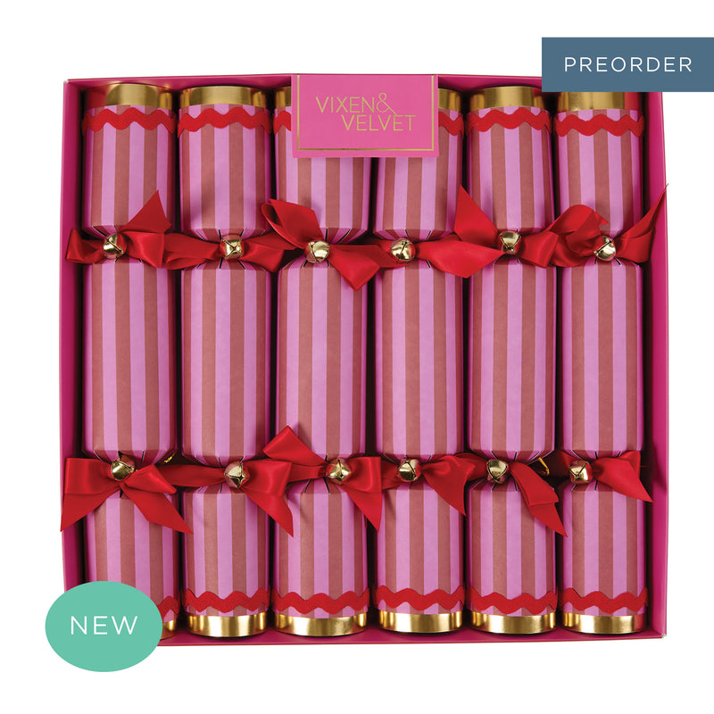 Scarlet Stripe Crackers Fuchsia - Box of 6
