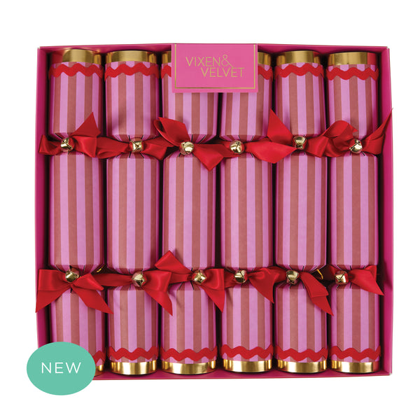 Scarlet Stripe Crackers Fuchsia - Box of 6