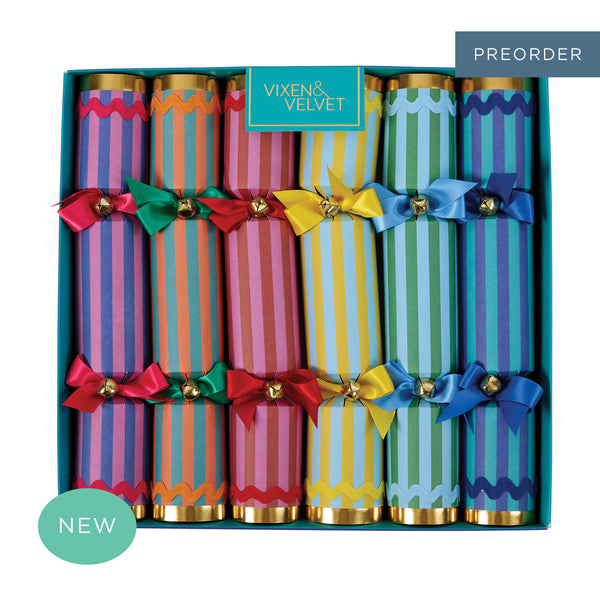 La Dolce Vita Crackers Mixed Stripes - Box of 6
