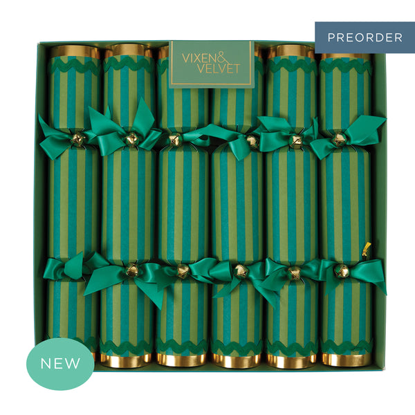 Verdant Striped Cracker Green - Box of 6