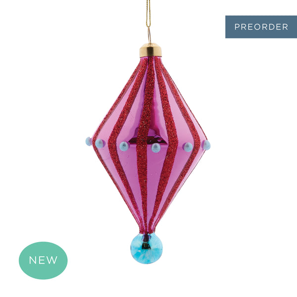 Carnivale Diamond Tree Decoration - Pink & Aqua
