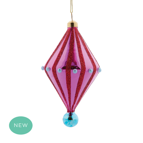 Carnivale Diamond Tree Decoration - Pink & Aqua