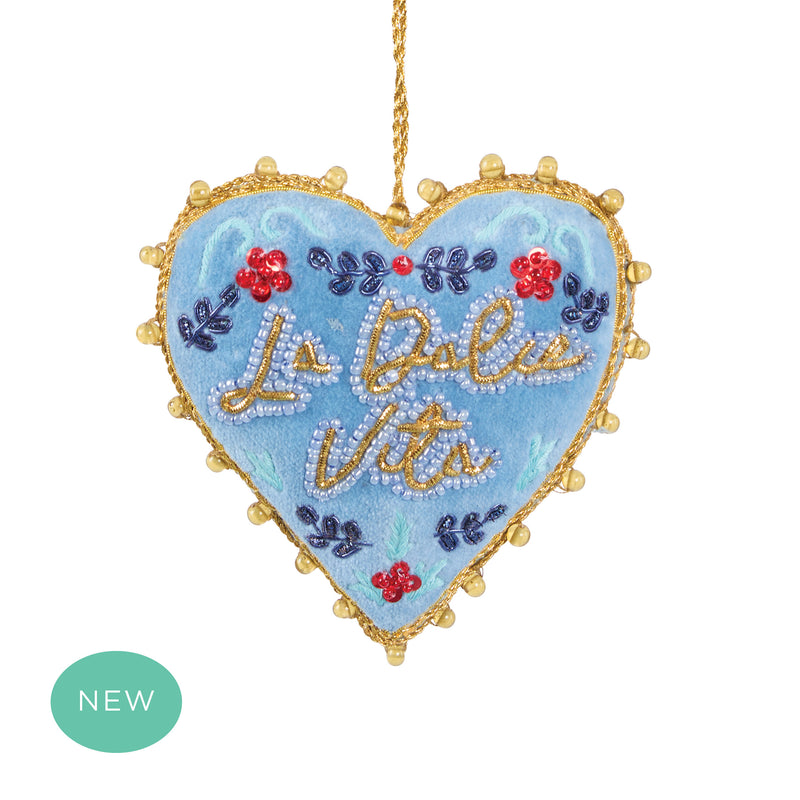 La Dolce Vita Heart Tree Decoration 	Blue