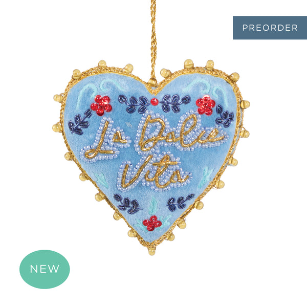 La Dolce Vita Heart Tree Decoration 	Blue