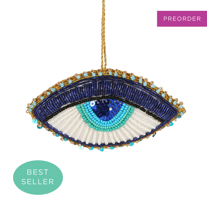 Evil Eye Christmas Sequin Decoration