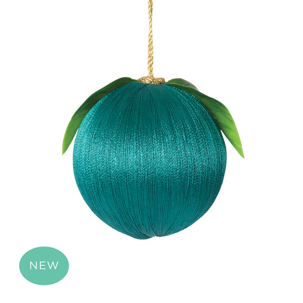Retro Silk Fruit Bauble Olive Green