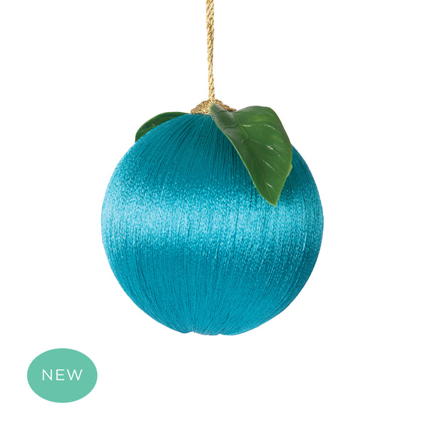 Retro Silk Fruit Bauble Teal