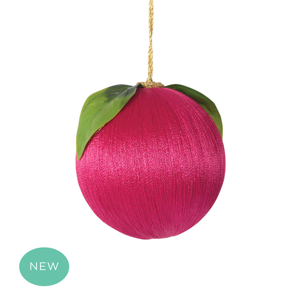 Retro Silk Fruit Bauble Red
