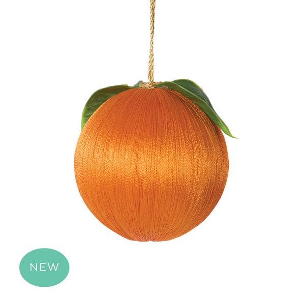 Retro Silk Fruit Bauble Orange