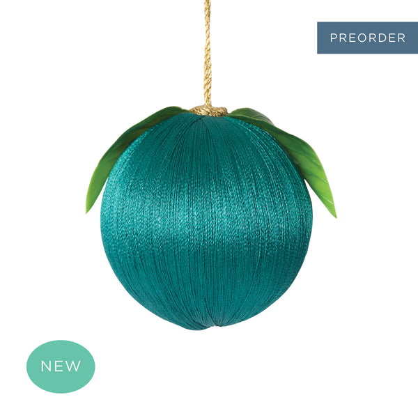 Retro Silk Fruit Bauble Teal