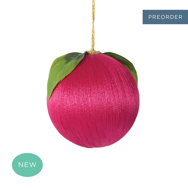 Retro Silk Fruit Bauble Fuchsia Pink