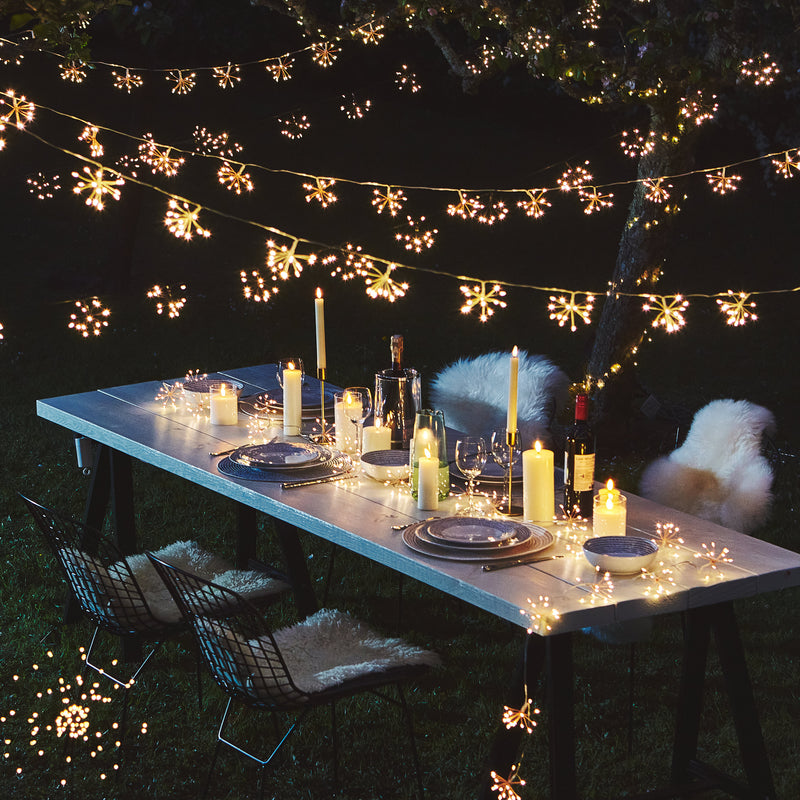 Starburst Chain Fairy String Lights - Indoor & Outdoor Battery