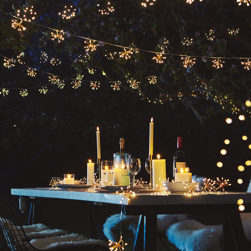 Starburst Chain Fairy String Lights - Indoor & Outdoor Plug in