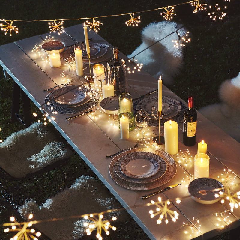 Starburst Chain Fairy String Lights - Indoor & Outdoor Battery
