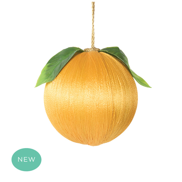 Retro Silk Fruit Bauble Yellow