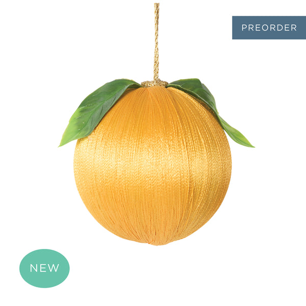 Retro Silk Fruit Bauble Yellow