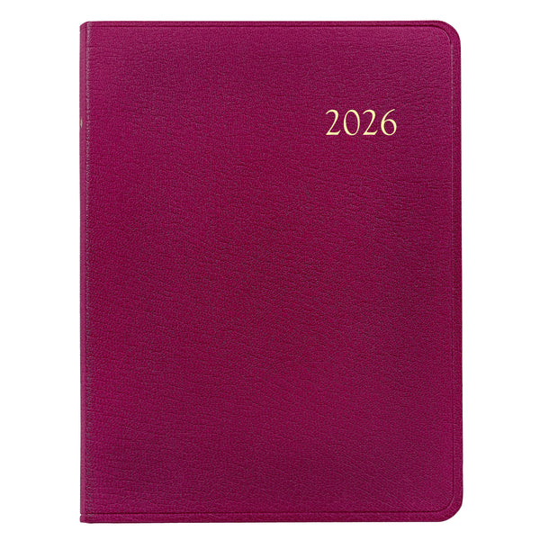 2026 Desk Diary Azalea Pink Goatskin Leather