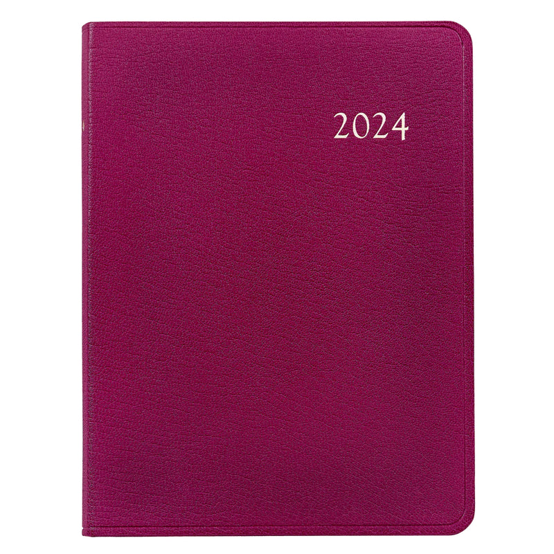 2024 Desk Diary Azalea Pink Goatskin Leather