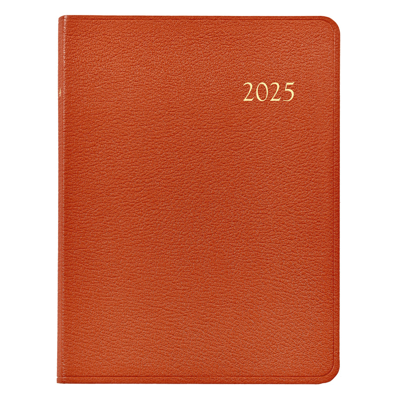 2025 Desk Diary Orange Goatskin Leather