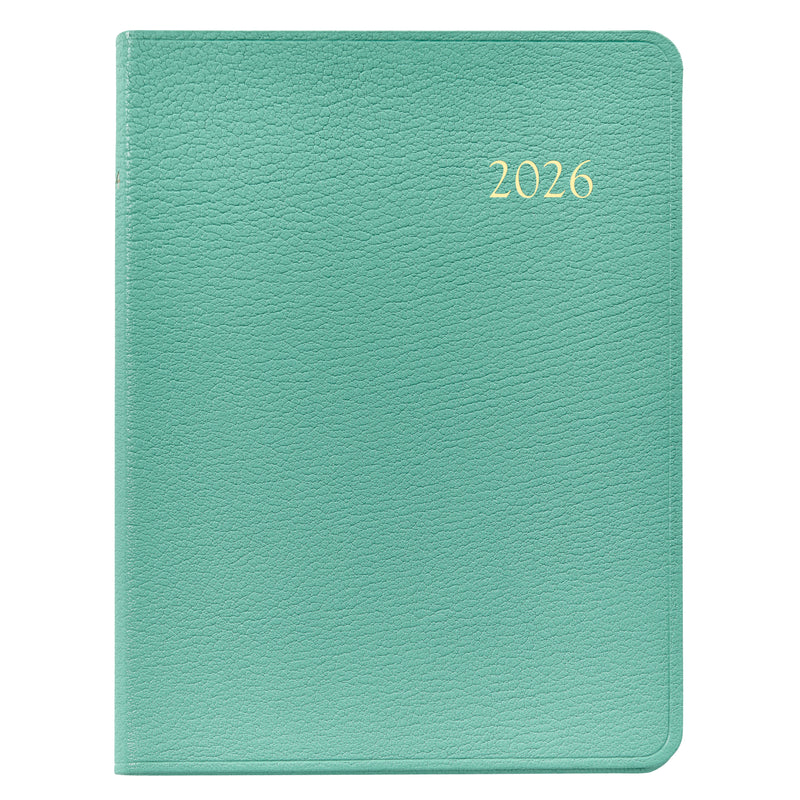 2026 Desk Diary Robin's Egg Blue Goatskin Leather