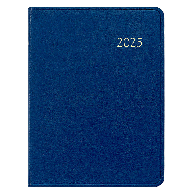 2025 Desk Diary Royal Blue Goatskin Leather