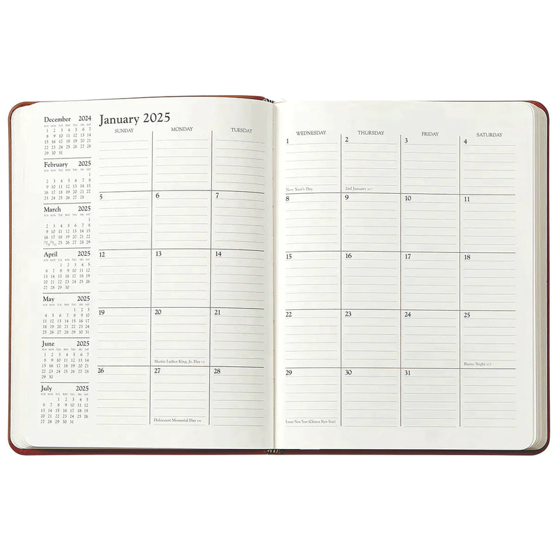 2024 Desk Diary Robins Egg Blue Goatskin Leather