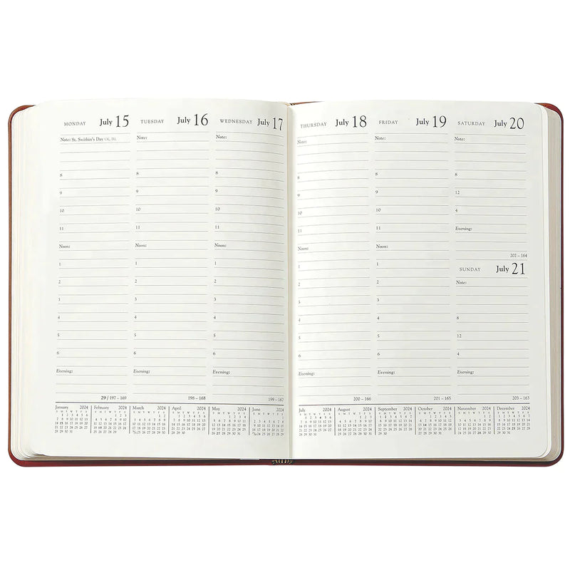 2024 Desk Diary Robins Egg Blue Goatskin Leather